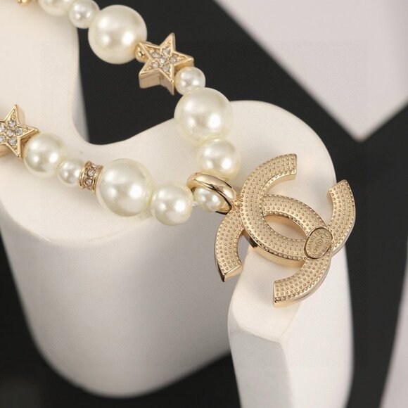 Statement Pearl Necklace with Star & CC Design - Picture 6 of 8